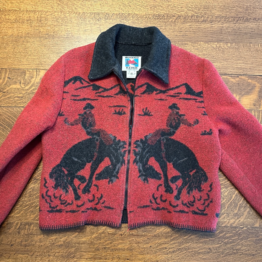 Wooded River Western Acrylic Wool Jacket Medium. (Runs large)